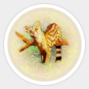 Rusty spotted genet Sticker